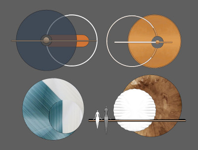 现代墙饰,挂件,立体画su草图模型下载