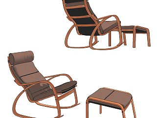 现代躺椅,休闲椅,<em>椅子</em>,脚踏(2)su草图模型下载