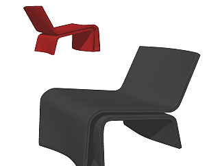 现代躺椅,椅子su草图模型下载