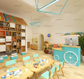 现代幼儿园教室，su草图模型下载
