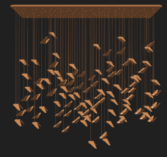 现代金属蝴蝶吊灯吊饰su草图模型下载