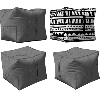 现代懒人沙发凳子，su草图模型下载