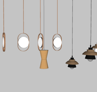北欧现代小吊灯su草图模型下载