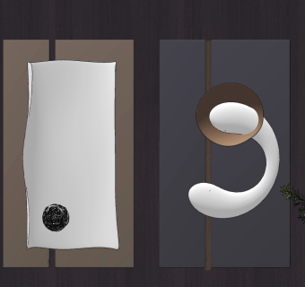 现代立体墙饰,挂件,立体艺术装饰画su草图模型下载