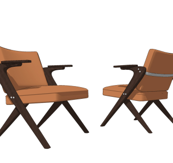 现代单椅,休闲椅,椅子su草图模型下载