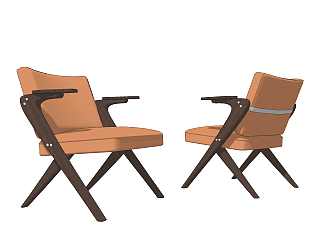 现代单椅,休闲椅,椅子su草图模型下载