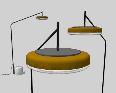 现代轻奢金属落地灯,su草图模型下载