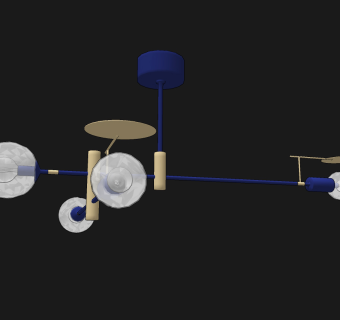意大利 turri milano 现代灯泡吊灯,玻璃吊灯 (2)su草图模型下载