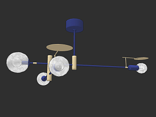 意大利 turri milano 现代灯泡吊灯,玻璃吊灯 (2)su草图模型下载