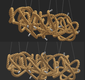 工业风麻绳吊灯su草图模型下载