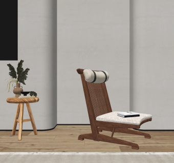 现代单椅,椅子su草图模型下载