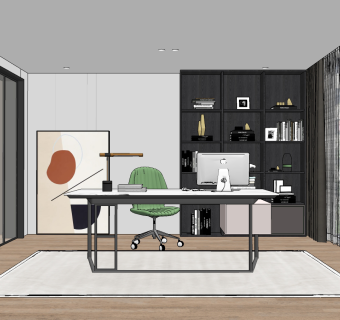 现代书房,su草图模型下载