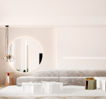 现代轻奢客厅su草图模型下载