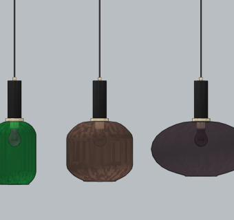 现代玻璃吊灯,su草图模型下载