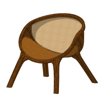 现代单椅,椅子,su草图模型下载