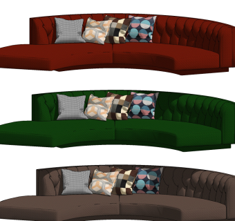 现代弧形沙发su草图模型下载