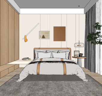 小孩房，卧室su草图模型下载