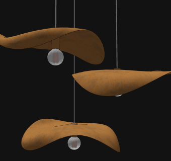 现代吊灯,复古金属吊灯su草图模型下载