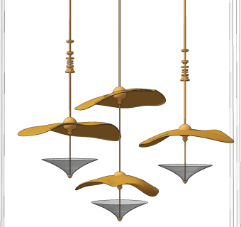 现代金属吊灯,su草图模型下载