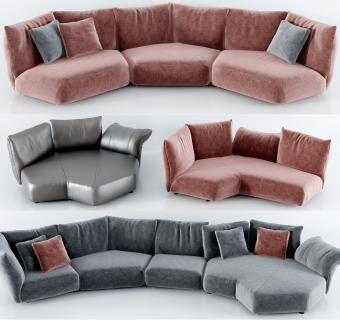 edra 现代多人沙发su草图模型下载