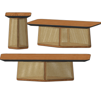 北欧餐桌边几su草图模型下载