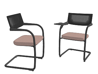 现代网布办公椅，工字椅su草图模型下载