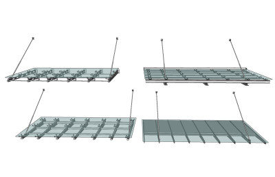 现代玻璃钢架结构雨棚su草图模型下载
