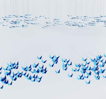 现代翅膀吊灯,吊饰su草图模型下载