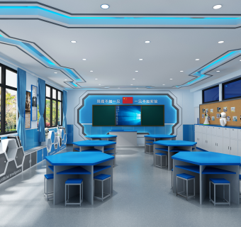 现代教室su草图模型下载