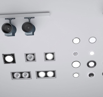 现代筒灯射灯斗胆灯su草图模型下载