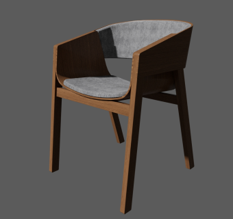 0北欧现代单椅椅子，餐椅su草图模型下载