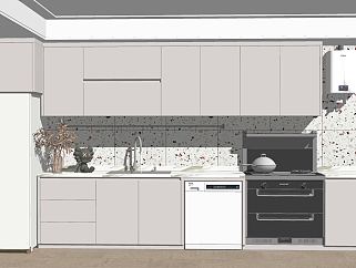 现代家居厨房su草图模型下载