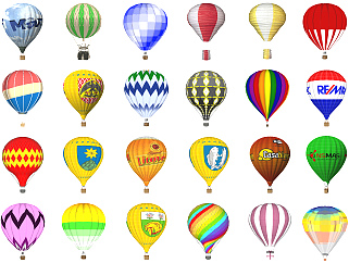 现代热气球 充气飞艇su草图模型下载