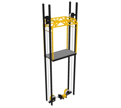 工业工地升降机电梯su草图模型下载