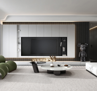 现代客厅餐厅,沙发座椅茶几组合,su草图模型下载