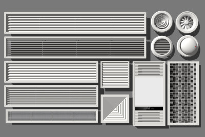 现代空调出风口su草图模型下载