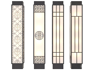 新中式壁燈,su草圖模型下載