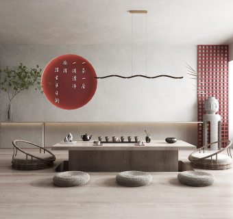 侘寂风茶室,su草图模型下载