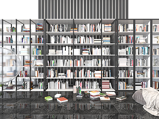现代书架书柜<em>书籍</em>书本,懒人沙发吊椅,(1)su草图模型...