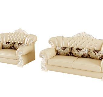 欧式古典雕花沙发组合su草图模型下载