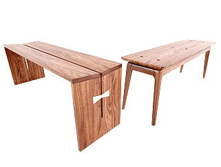 现代长凳,凳子 换鞋凳(2)su草图模型下载