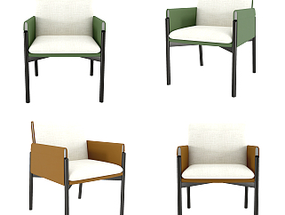 现代布艺餐椅,单椅,su草图模型下载