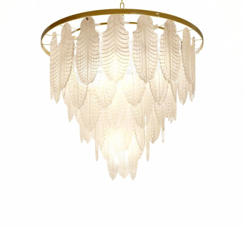 现代叶形玻璃吊灯,su草图模型下载