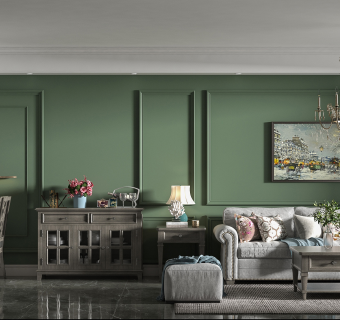 美式客餐厅su草图模型下载