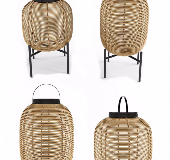 新中式民宿藤制台灯,su草图模型下载