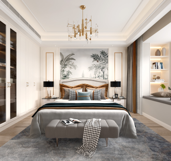 欧式卧室,su草图模型下载