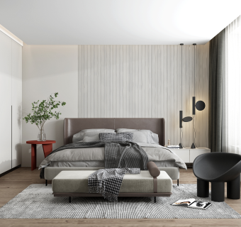 现代卧室su草图模型下载