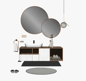 北欧现代卫生间洗手台台盆 (6)su草图模型下载