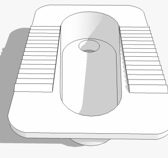 现代卫浴洁具蹲坑su草图模型下载