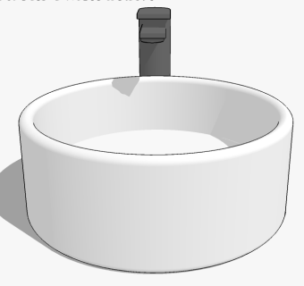 现代卫浴洗手盆台上盆 (33)su草图模型下载